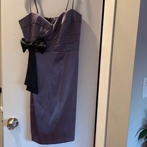 Pewter dress with black bow